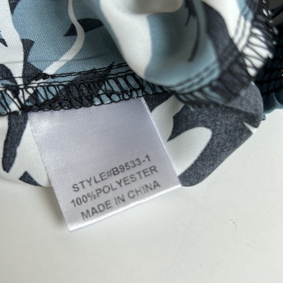 JODIFL black slate blue white wide leg elastic band pockets sheer pant cover up - Picture 11 of 15